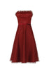 Velvet Detail Midi Dress